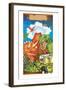 Dinosaur Gift Bag 1-Maria Trad-Framed Giclee Print