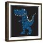 Dinosaur Illustration, Typography, T-Shirt Graphics, Vectors-Syquallo-Framed Art Print