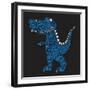 Dinosaur Illustration, Typography, T-Shirt Graphics, Vectors-Syquallo-Framed Art Print