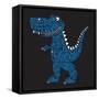Dinosaur Illustration, Typography, T-Shirt Graphics, Vectors-Syquallo-Framed Stretched Canvas