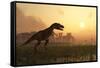 Dinosaur In Landscape-Mike_Kiev-Framed Stretched Canvas