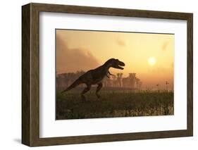 Dinosaur In Landscape-Mike_Kiev-Framed Photographic Print