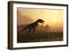 Dinosaur in Landscape-Photobank gallery-Framed Art Print