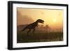 Dinosaur in Landscape-Photobank gallery-Framed Art Print