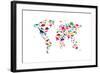 Dinosaur Map of the World Map-Michael Tompsett-Framed Art Print