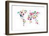 Dinosaur Map of the World Map-Michael Tompsett-Framed Art Print