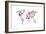 Dinosaur Map of the World Map-Michael Tompsett-Framed Art Print