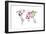 Dinosaur Map of the World Map-Michael Tompsett-Framed Art Print