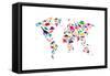 Dinosaur Map of the World Map-Michael Tompsett-Framed Stretched Canvas