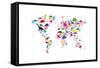 Dinosaur Map of the World Map-Michael Tompsett-Framed Stretched Canvas