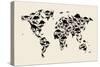 Dinosaur Map of the World Map-Michael Tompsett-Stretched Canvas