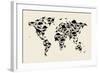 Dinosaur Map of the World Map-Michael Tompsett-Framed Art Print