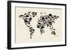 Dinosaur Map of the World Map-Michael Tompsett-Framed Art Print