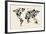 Dinosaur Map of the World Map-Michael Tompsett-Framed Art Print