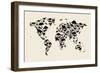 Dinosaur Map of the World Map-Michael Tompsett-Framed Art Print