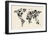 Dinosaur Map of the World Map-Michael Tompsett-Framed Art Print