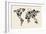 Dinosaur Map of the World Map-Michael Tompsett-Framed Art Print