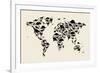 Dinosaur Map of the World Map-Michael Tompsett-Framed Art Print