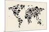 Dinosaur Map of the World Map-Michael Tompsett-Mounted Art Print