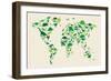 Dinosaur Map of the World Map-Michael Tompsett-Framed Art Print