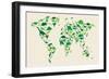 Dinosaur Map of the World Map-Michael Tompsett-Framed Art Print