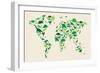 Dinosaur Map of the World Map-Michael Tompsett-Framed Art Print