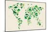 Dinosaur Map of the World Map-Michael Tompsett-Mounted Art Print