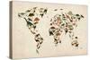 Dinosaur Map of the World Map-Michael Tompsett-Stretched Canvas