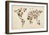 Dinosaur Map of the World Map-Michael Tompsett-Framed Premium Giclee Print