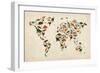 Dinosaur Map of the World Map-Michael Tompsett-Framed Premium Giclee Print