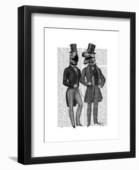 Dinosaur Men Lads Night Out-Fab Funky-Framed Art Print