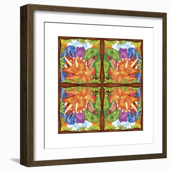 Dinosaur Napkin-Maria Trad-Framed Premium Giclee Print