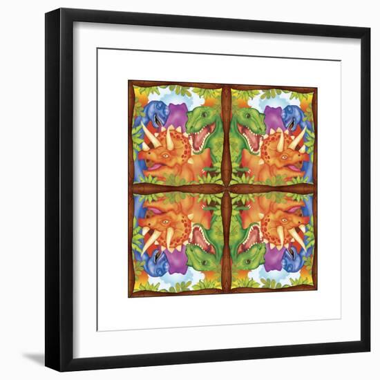 Dinosaur Napkin-Maria Trad-Framed Premium Giclee Print