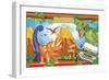 Dinosaur Party 3-Maria Trad-Framed Giclee Print