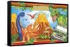 Dinosaur Party 3-Maria Trad-Framed Stretched Canvas