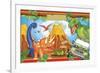 Dinosaur Party 3-Maria Trad-Framed Giclee Print