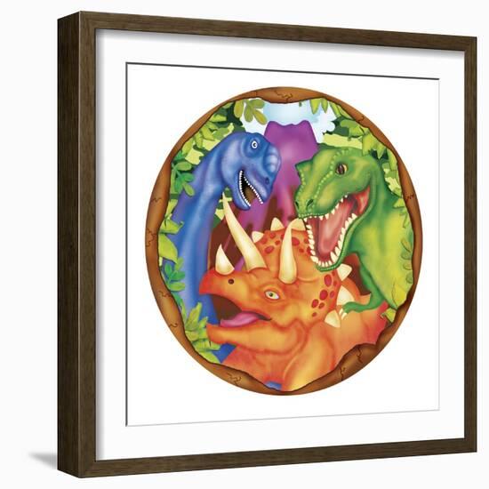 Dinosaur Plate 2-Maria Trad-Framed Giclee Print