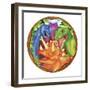 Dinosaur Plate 2-Maria Trad-Framed Giclee Print