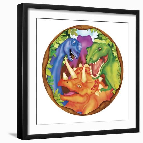 Dinosaur Plate 2-Maria Trad-Framed Giclee Print