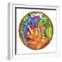 Dinosaur Plate 2-Maria Trad-Framed Giclee Print