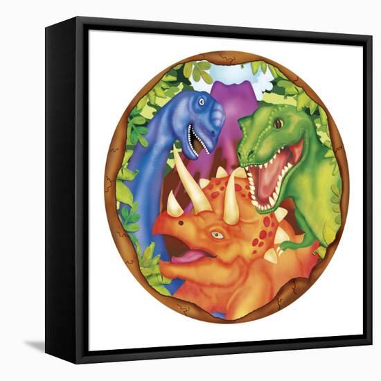 Dinosaur Plate 2-Maria Trad-Framed Stretched Canvas