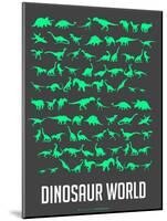 Dinosaur Poster Green-NaxArt-Mounted Art Print