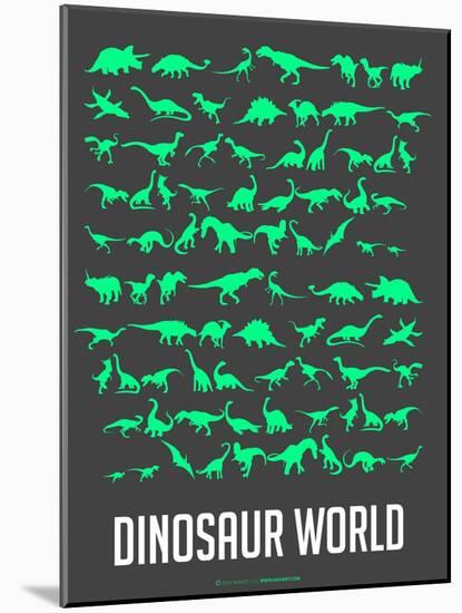Dinosaur Poster Green-NaxArt-Mounted Art Print