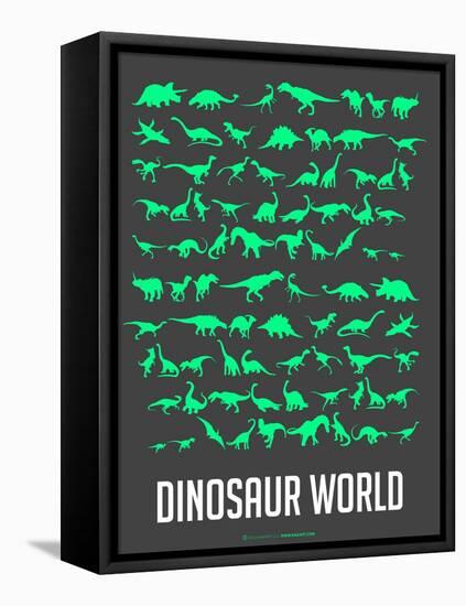 Dinosaur Poster Green-NaxArt-Framed Stretched Canvas