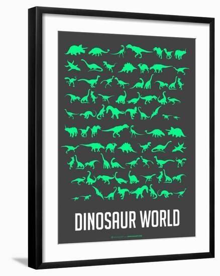 Dinosaur Poster Green-NaxArt-Framed Art Print