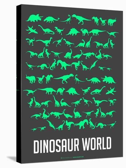 Dinosaur Poster Green-NaxArt-Stretched Canvas