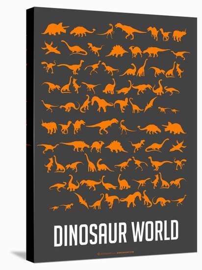 Dinosaur Poster Orange-NaxArt-Stretched Canvas