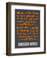 Dinosaur Poster Orange-NaxArt-Framed Art Print