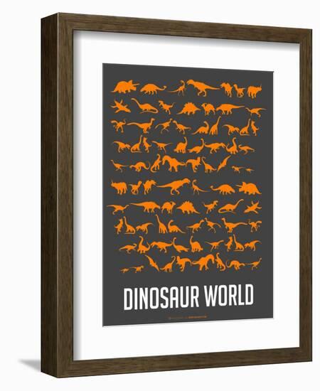 Dinosaur Poster Orange-NaxArt-Framed Art Print