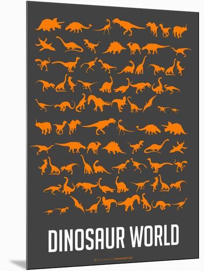 Dinosaur Poster Orange-NaxArt-Mounted Art Print